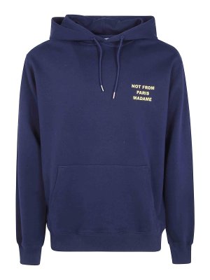 DRÔLE DE MONSIEUR: Sweatshirts & Sweaters - Navy Bold Slogan Hoodie