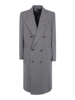 EMPORIO ARMANI: long coats - Quill grey Double-breasted Long Coat