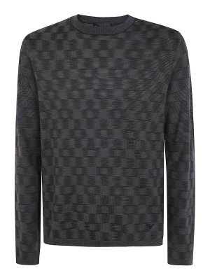 EMPORIO ARMANI: Suéteres con cuello pico - Suéter Cuello Redondo - Marrón