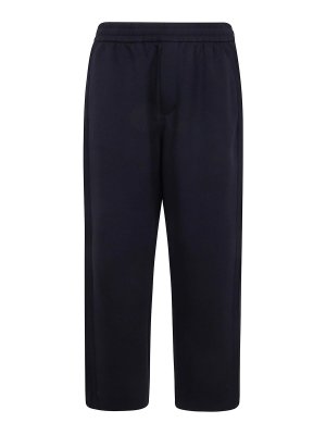 EMPORIO ARMANI: casual trousers - Black Track Wide-leg Trousers