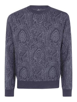 ETRO: Strickpullover mit Rundhalsausschnitt - Rundhalspullover - Grau