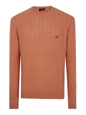 ETRO: crew necks - Orange Crew-neck Jumper