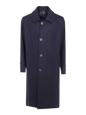GIORGIO ARMANI: short coats - Black Peacoat