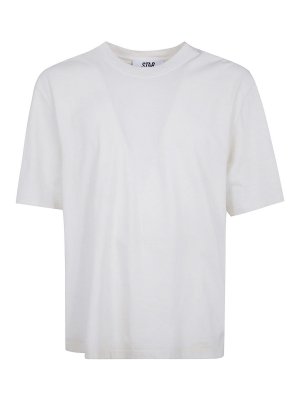 GOLDEN GOOSE: t-shirts - Arctic Wolf cotton star-print T-shirt