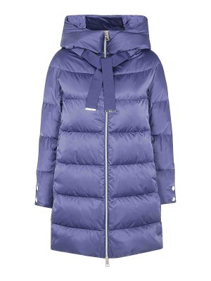 HERNO: blazers - New Blue A-Shape Hooded Jacket