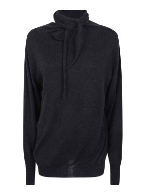 ISSEY MIYAKE: Tops & Tank tops - Charcoal Silk Cashmere Knit Top