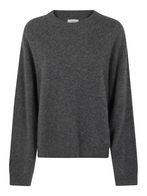 LOULOU STUDIO: Strickpullover mit Rundhalsausschnitt - Rundhalspullover - Grau
