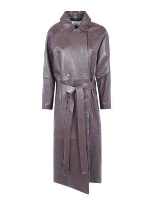 MAGDA BUTRYM: long coats - Brown Leather Coat