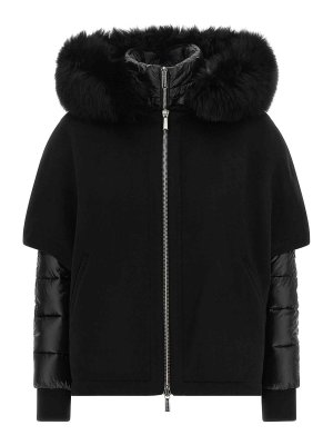 MOORER: padded jackets - Black Cashmere Quilted Jacket