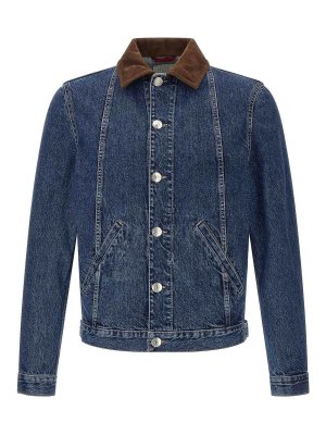 BRUNELLO CUCINELLI: Lederjacken - Lederjacke - Blau