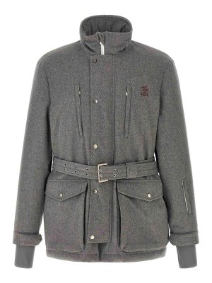 BRUNELLO CUCINELLI: casual jackets - Grey Mountain Wool Safari Jacket