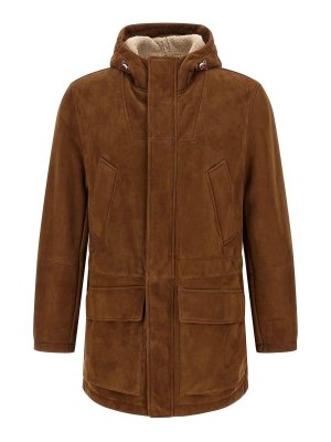BRUNELLO CUCINELLI: parkas - Brown Suede Parka