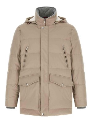 BRUNELLO CUCINELLI: parkas - Beige Quilted Parka