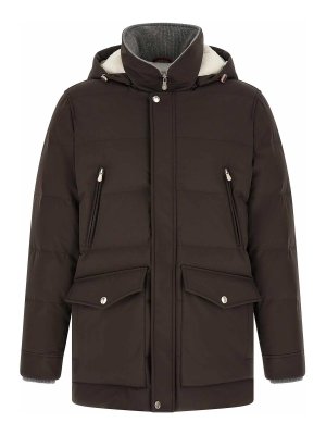 BRUNELLO CUCINELLI: parkas - Brown Quilted Parka