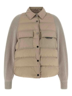 BRUNELLO CUCINELLI: Kurze Daunenjacken - Daunenjacke - Beige