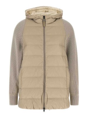 BRUNELLO CUCINELLI: Kurze Daunenjacken - Daunenjacke - Beige