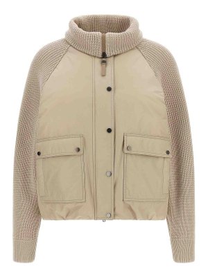 BRUNELLO CUCINELLI: Kurze Daunenjacken - Daunenjacke - Beige
