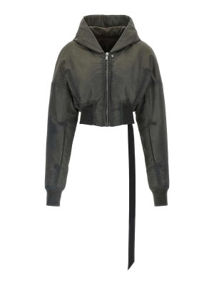 DRKSHDW: bombers - Hooded Cropped Flight Bomber Jacket