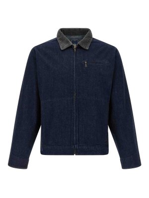 GRAMICCI: casual jackets - Blue Japanese Denim Trucker Jacket