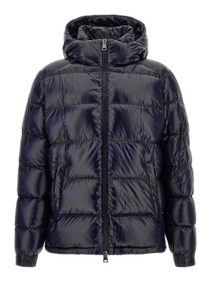 HERNO: padded jackets - Blue Quilted Puffer Jacket