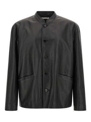 JIL SANDER: レザージャケット - レザージャケット - 145
