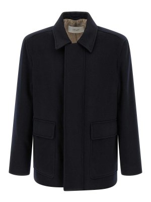 LARDINI: casual jackets - Blue Cashmere Jacket