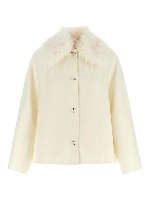 LOULOU STUDIO: giacche casual - Giacca bianca Rafe in lana e cashmere