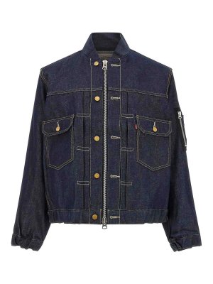 Sacai: bombers - Sacai x Levi's Denim Jacket