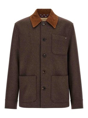 VALENTINO GARAVANI: cappotti corti - Cappotto marrone Caban