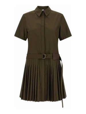 LOEWE: abiti al ginocchio - Abito da camicia verde plissettato