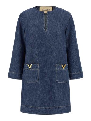 VALENTINO GARAVANI: abiti al ginocchio - Abito blu oro