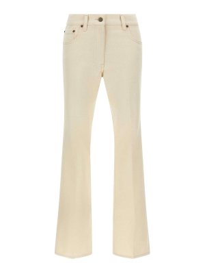 VALENTINO GARAVANI: Jeans patte d'éléphant - Jean Évasé - Beige