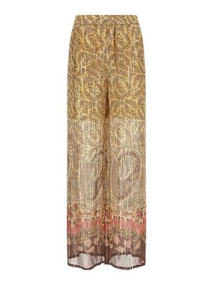 VALENTINO GARAVANI: pantaloni casual - Pantaloni paisley in seta Voyage Imaginaire