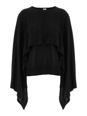 TOTEME: Strickpullover mit Rundhalsausschnitt - Rundhalspullover - Schwarz
