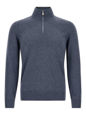 BRUNELLO CUCINELLI: Suéteres con cuello pico - Suéter Cuello Redondo - Azul