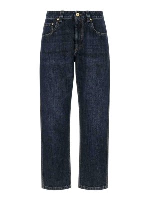 BRUNELLO CUCINELLI: straight leg jeans - Blue Denim Straight-Leg Jeans