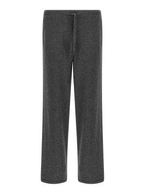 LARMERI STUDIO: casual trousers - Grey Wool And Cashmere Trousers