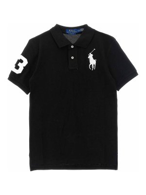 POLO RALPH LAUREN: polo shirts - Kids' White and Black Big Pony Polo Shirt