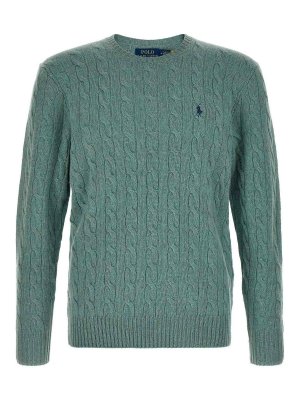 POLO RALPH LAUREN: crew necks - Green Braided Jumper