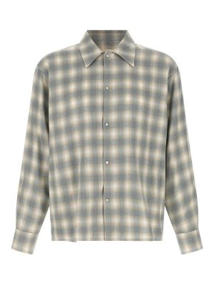 SECOND/LAYER: camicie - Camicia grigia a quadri con gradazione