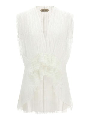 ALBERTA FERRETTI: Top e canotte - Top asimmetrico in tulle bianco