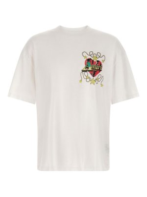 AMIRI: t-shirts - White Amiri Heart Cotton T-Shirt