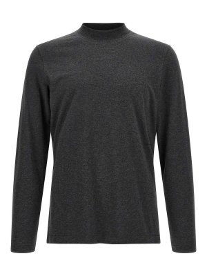 BRUNELLO CUCINELLI: t-shirts - Grey Cotton Jersey T-Shirt