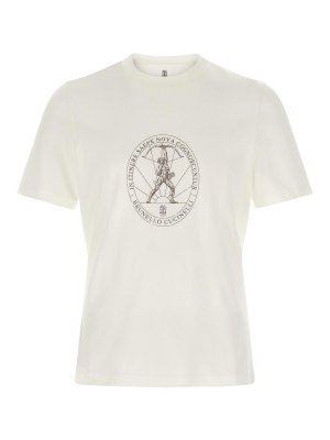 BRUNELLO CUCINELLI: t-shirts - White Printed T-Shirt