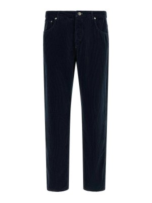 BRUNELLO CUCINELLI: casual trousers - Blue Corduroy Trousers