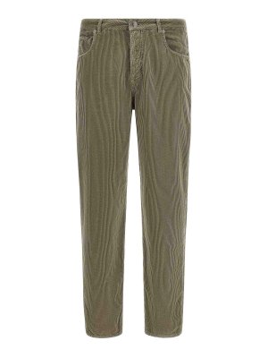 BRUNELLO CUCINELLI: casual trousers - Green Corduroy Trousers