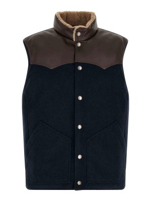 BRUNELLO CUCINELLI: vests - Blue Paneled Vest