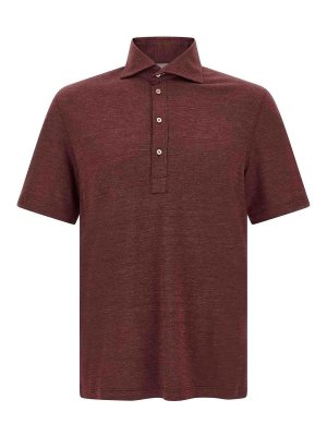 BRUNELLO CUCINELLI: Polos  - Polo - Rouge Brun