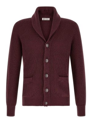 BRUNELLO CUCINELLI: Cardigans - Cardigan - Rouge Brun