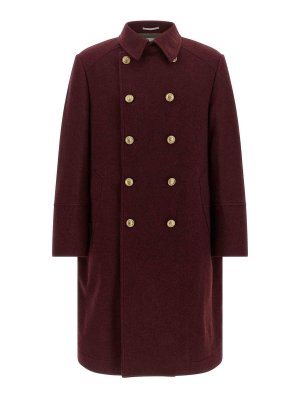 BRUNELLO CUCINELLI: ロングコート - ロングコート - ダークレッド